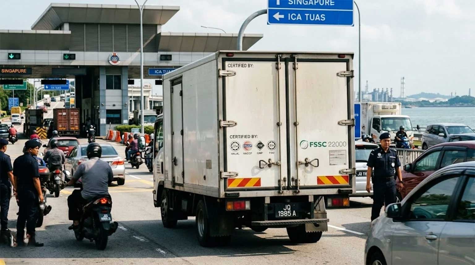 fssc 22000 certified truck at Johor Singapore border showing export advantage by clarity consultant